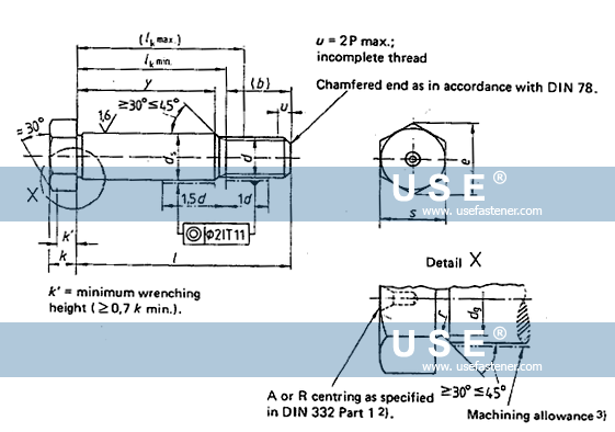DIN 610 - Hexagon Fit Bolts With Short Threaded Dog Point